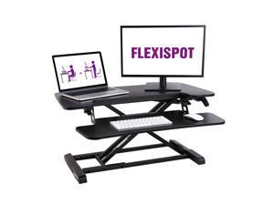 FlexiSpot Black Height Adjustable Standing Desk Converter 32 Inch Home Office Desk Riser with Deep Keyboard Tray FlexiSpot Black Height Adjustable Standing Desk Converter 32 Inch Home Office Desk Riser with Deep Keyboard Tray