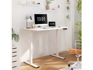 FlexiSpot Home Office Electric Height Adjustable Desk 7-Button Memory Programmer Controller Standing Desk 48" x 30" Width Desktop Computer Desk Ergonomic Computer Table (White Frame+ White Top)