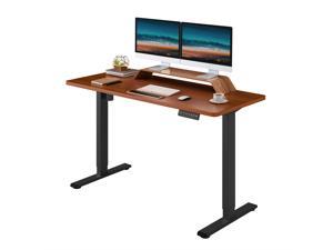 FlexiSpot Home Office Electric Height Adjustable Desk Memory Programmer Controller Standing Desk 55" x 28" Width Desktop Computer Desk Ergonomic Computer Table (Mahogany Top + Black Frame)