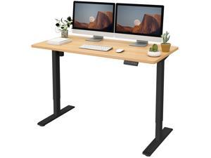 FlexiSpot Home Office Electric Height Adjustable Desk Memory Programmer Controller Standing Desk 55" x 28" Width Desktop Computer Desk Ergonomic Computer Table (Oak Top + Black Frame)