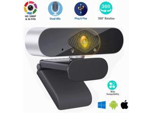 Portholic Full HD 1080p Webcam, Webcam with Microphone Streaming Computer Web Cam for PC Laptop Desktop 360 Degree Rotation Computer Camera Highly Compatible with Win10/8/8.1/7/XP Linux Mac Portholic Full HD 1080p Webcam, Webcam with Microphone Streaming Computer Web Cam for PC Laptop Desktop 360 Degree Rotation Computer Camera Highly Compatible with Win10/8/8.1/7/XP Linux Mac