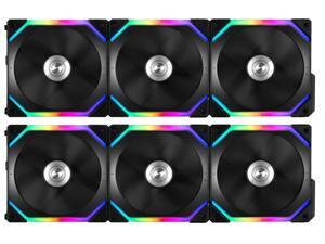 Lian Li UNI Fan SL120 6 Pack White-with Controller and Extension (ARGB 120mm LED PWM Daisy-Chain) UF-SL120-6W PC Cooling Computer ARGB Case Fans Heatsink Cooler