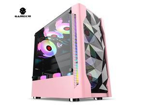 GAMEKM Mid-Tower Desktop Gaming Computer Case PC Case USB 3.0 Ports E-sports Game Office Computer Case Transparent Water Cooling,Motherboard Supports ATX,M-ATX, MINI-lTX Ice Drill Black White Pink GAMEKM Mid-Tower Desktop Gaming Computer Case PC Case USB 3.0 Ports E-sports Game Office Computer Case Transparent Water Cooling,Motherboard Supports ATX,M-ATX, MINI-lTX Ice Drill Black White Pink