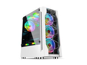 GAMEKM Mid-Tower Gaming Computer Case PC Case USB 3.0 Ports E-sports Game Office Desktop Case Transparent Water Cooling,Motherboard Supports ATX,M-ATX, MINI-lTX Ice Drill Black White Pink GAMEKM Mid-Tower Gaming Computer Case PC Case USB 3.0 Ports E-sports Game Office Desktop Case Transparent Water Cooling,Motherboard Supports ATX,M-ATX, MINI-lTX Ice Drill Black White Pink