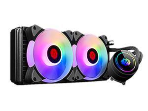 GAMEKM 240mm Radiator CPU Liquid Cooler with Booster Cooling Pump, Dual RGB 120mm PWM Fans