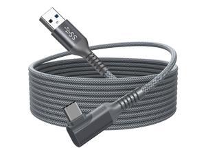 YEGKGO Link Cable for Oculus Quest 2, 90 Degree Angled Nylon Braided High Speed Data Transfer & Fast Charging Cable, USB C 3.2 Gen1 5Gbps Data Cable for Oculus VR Headset and Gaming PC, 16FT/5M YEGKGO Link Cable for Oculus Quest 2, 90 Degree Angled Nylon Braided High Speed Data Transfer & Fast Charging Cable, USB C 3.2 Gen1 5Gbps Data Cable for Oculus VR Headset and Gaming PC, 16FT/5M