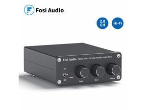 2 Channel Stereo Audio Amplifier Receiver Mini Hi-Fi Class D Integrated Amp 2.0CH for Home Speakers 100W x 2 with Bass and Treble Control TPA3116(with Power Supply) - Fosi Audio TB10A