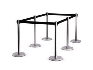 6Pcs Crowd Control Barrier Retractable Queue Pole 6Pcs Crowd Control Barrier Retractable Queue Pole