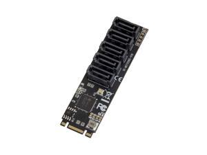 Syba 5 port Non-RAID SATA III 6Gbp/s to M.2 B+M Key Adapter PCI-e 3.0 x2 Bandwith