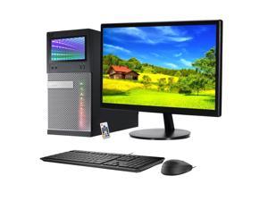 Custom Built RGB PC with 24" Inch Monitor- Dell Tower Desktop PC Intel i5 Quad-Core Processor 8GB DDR3 RAM 512GB SSD Windows 10 Pro with New Keyboard & Mouse