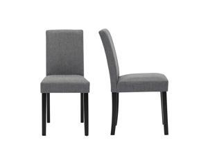 LSSPAID Set of 2 Classic Fabric Dining Room Chair with Solid Wooden Legs LSSPAID Set of 2 Classic Fabric Dining Room Chair with Solid Wooden Legs