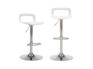 LSSPAID Set of 2 Modern Plastic Adjustable Swivel Barstools with Back Hollow,White LSSPAID Set of 2 Modern Plastic Adjustable Swivel Barstools with Back Hollow,White