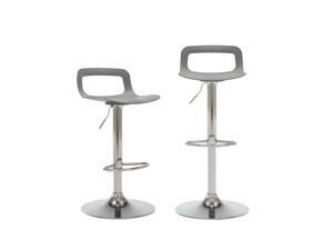 LSSPAID Set of 2 Modern Plastic Adjustable Swivel Barstools with Back Hollow,Gray LSSPAID Set of 2 Modern Plastic Adjustable Swivel Barstools with Back Hollow,Gray