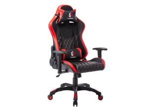 LSSPAID Gaming Chair Racing Office Chair Adjustable High Back Chair with Headrest and Lumbar Cushion (Black/Red)