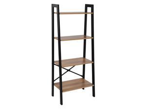 LSSPAID Four-layer Ladder Frame,Bookshelf,Kitchen Frame,Plant Flower Frame,Multi Function Shelf with Stable Metal(Light Brown)