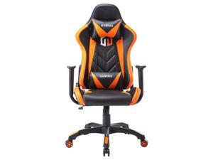 LSSPAID Gaming Chair Computer Chair Adjustable Rotating Work Chair with Pillow and Lumbar Support(Black/Orange) LSSPAID Gaming Chair Computer Chair Adjustable Rotating Work Chair with Pillow and Lumbar Support(Black/Orange)