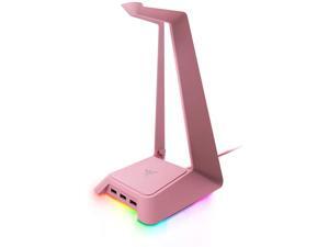 Razer Base Station Chroma Headphone/Headset Stand w/ USB Hub: Chroma RGB Lighting - 3x USB 3.0 Ports - Non-Slip Rubber Base - Designed for Gaming Headsets - Quartz Pink Razer Base Station Chroma Headphone/Headset Stand w/ USB Hub: Chroma RGB Lighting - 3x USB 3.0 Ports - Non-Slip Rubber Base - Designed for Gaming Headsets - Quartz Pink