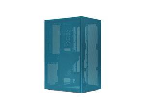SSUPD Meshroom S Mini-ITX Small Form Factor (SFF) Case - Full Mesh Side Panel, Without PCIe Riser Cable - Peacock Blue Color, Tool-Free and Easy Accessibility, 90 degree DisplayPort 1.4 cable included