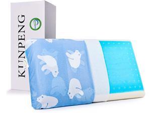 KUNPENG Memory Foam Pillow, Cooling Gel Pillows for Sleeping, Cervical Bed Pillow for Neck Support - Side Back Stomach Sleepers, Removable Cover KUNPENG Memory Foam Pillow, Cooling Gel Pillows for Sleeping, Cervical Bed Pillow for Neck Support - Side Back Stomach Sleepers, Removable Cover