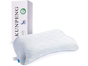 Memory Foam Pillows for Sleeping, KUNPENG Cooling Gel Pillows for Lady Women, Cervical Bed Pillow for Neck Support - Side Back Stomach Sleepers, Removable Cover Memory Foam Pillows for Sleeping, KUNPENG Cooling Gel Pillows for Lady Women, Cervical Bed Pillow for Neck Support - Side Back Stomach Sleepers, Removable Cover