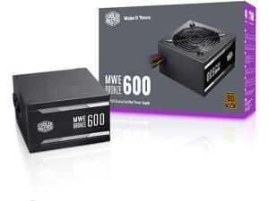 Cooler Master MWE Bronze 600 80+ Bronze 600W PSU with 120mm Silencio FB Fan, Sleeved Cables