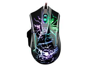 M728 Gaming Mouse Wired, USB Optical Computer Mice with LED Backlit, 4 Adjustable DPI Up to 3200, Ergonomic Gamer Laptop PC Mouse for Windows 7/8/10/XP Black