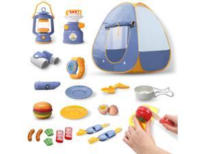 DEERC Kids Camping Tent Set Toys Includes Pop Up Play Tent, Camping Gear Tools Adventure Set, Play Kitchen Food Set DEERC Kids Camping Tent Set Toys Includes Pop Up Play Tent, Camping Gear Tools Adventure Set, Play Kitchen Food Set