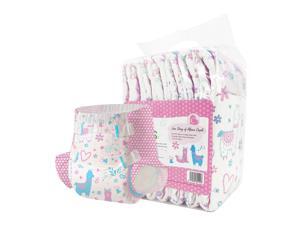 Aimisin Adult Diaper for Men Women, 7pcs Colorful Print Diapers Heavy Absorbency Mr. and Mrs. Alpaca, X-Large