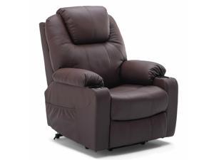 Furgle Reclining Massage Lift Chair Vibrating Heated Ergonomic Leather Sofa w/RC Brown Massage Chair Furgle Reclining Massage Lift Chair Vibrating Heated Ergonomic Leather Sofa w/RC Brown Massage Chair