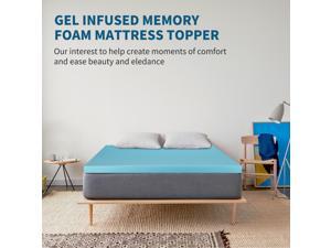 Furgle 4" Gel Memory Foam Mattress Topper Bed Mattress (Blue,4" King,80''X76'')