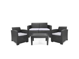 Furgle 4 Piece Patio Rattan Sectional Sofa Conversation Set Furniture 2x sofa and Love-seat sofa with Table Dark Grey Outdoor Furniture Sofa Sets for Lawn Garden Backyard Pool with Washable Cushions Furgle 4 Piece Patio Rattan Sectional Sofa Conversation Set Furniture 2x sofa and Love-seat sofa with Table Dark Grey Outdoor Furniture Sofa Sets for Lawn Garden Backyard Pool with Washable Cushions