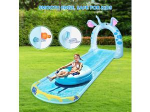 Furgle Surf Water Slide, 192" * 49" with 44" Elephant Arch, Spray Slide and Inflatable Non-slip Mat for Kids Outdoor Party Water Toys for Lawn Garden