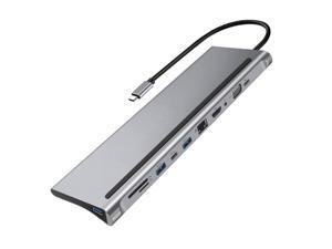 11 in 1 USB Type C Hub, Adapter Laptop Docking Station HDMI VGA RJ45 PD for HP Lenovo Surface Compatible 11 in 1 USB Type C Hub, Adapter Laptop Docking Station HDMI VGA RJ45 PD for HP Lenovo Surface Compatible