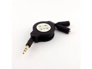 1pc Retractable Headphone Splitter 3.5mm Male to 2x Female Stereo Audio Aux Cable 1m 1pc Retractable Headphone Splitter 3.5mm Male to 2x Female Stereo Audio Aux Cable 1m