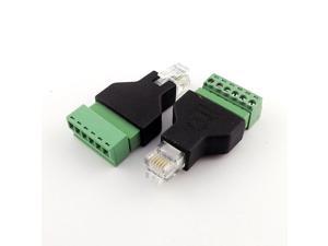 10pcs Ethernet RJ12 6P6C Male to Screw Terminal 6 Pin Splitter CCTV Adapter Connector