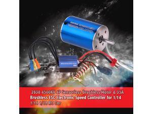 2838 4500KV 4P Sensorless Brushless Motor & 35A Brushless ESC Electronic Speed Controller for 1/14 1/16 1/18 2838 4500KV 4P Sensorless Brushless Motor & 35A Brushless ESC Electronic Speed Controller for 1/14 1/16 1/18