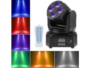 Mini 4 LEDs 50W RGBW Wash Rotating Moving Head Stage Effect Light 9/15 Channel DMX512 Sound-activated with Mini 4 LEDs 50W RGBW Wash Rotating Moving Head Stage Effect Light 9/15 Channel DMX512 Sound-activated with