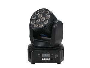 Mini 12 LEDs 40W RGBW Wash Rotating Moving Head Stage Effect Light 7/13 Channel DMX512 Sound-activeated with Mini 12 LEDs 40W RGBW Wash Rotating Moving Head Stage Effect Light 7/13 Channel DMX512 Sound-activeated with