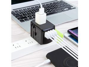 Travel Adapter 4 USB Worldwide All in One Universal Travel Adapter Wall Charger AC Plug Adaptor with Smart Travel Adapter 4 USB Worldwide All in One Universal Travel Adapter Wall Charger AC Plug Adaptor with Smart
