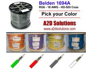 Belden 1694A - 1000' - HD/SDI 18AWG RG6 HD - MULTIPLE COLORS AVAILABLE Belden 1694A - 1000' - HD/SDI 18AWG RG6 HD - MULTIPLE COLORS AVAILABLE