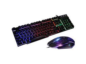 Colorlight T6 E-sport Gaming Keyboard and Mouse Mousepad Combo Mechanical Feeling Rainbow LED Backlight Emitting Character Colorlight T6 E-sport Gaming Keyboard and Mouse Mousepad Combo Mechanical Feeling Rainbow LED Backlight Emitting Character