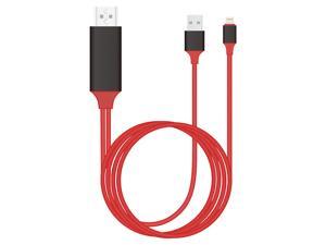 Lightning to HDMI Adapter Cable, Compatible with iPhone iPad, Lightning Digital AV Adapter 1080p HD TV Connector Cable for iPhone/iPad/iPod on TV/Projector/Monitor