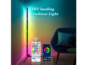 LED Corner Floor Lamp,RGB Color Changing Mood Lighting, Dimmable LED Modern Floor Lamp with Remote ,Multi Lighting Modes Standing Lamp for Living Room Bedroom