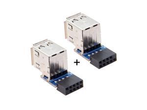 FVH 2pcs 9Pin/10Pin Motherboard Female Header to Dual USB 2.0 Female Adapter Vertical Type U2-029 FVH 2pcs 9Pin/10Pin Motherboard Female Header to Dual USB 2.0 Female Adapter Vertical Type U2-029