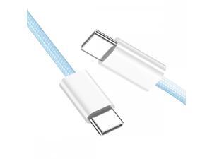 Cablecc 1.0M USB-C Type C Male to Male PD 27W 65W Power 480Mbps Data Cable Blue Sleeve for Phone & Tablet & Laptop