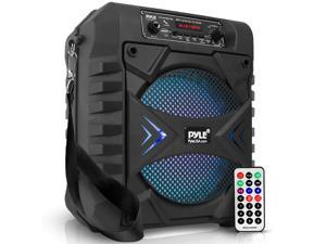 Portable Bluetooth Pa Speaker System - 300W Rechargeable Outdoor Bluetooth Speaker Portable Pa System W/ 8” Subwoofer, Aux, Microphone In, Party Lights, Mp3/Usb, Radio, Remote -  Pphp854b, Black