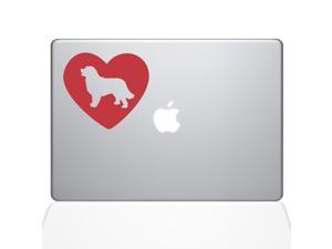 Heart Bernese Mountain Dog Macbook Decal Vinyl Sticker - 12" Macbook - Red (1322-Mac-12M-Dr)