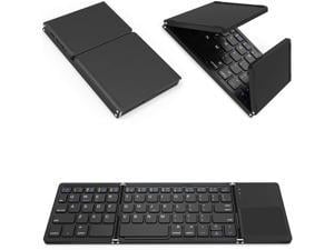 Foldable Bluetooth Keyboard Works For Samsung Galaxy Note 10/Plus/Lite/+/5G/Note10 Dual Mode Bluetooth & Usb Wired Rechargable Portable Mini Bt Wireless Keyboard With Touchpad Mouse!
