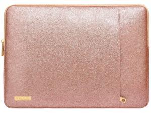 Laptop Sleeve Compatible With Macbook Pro 16 Inch A2141 2020 2019/Macbook Pro Retina 15-15.6 Inch A1398 2012-2015/Surface Laptop, Pu Leather Vertical Style Padded Bag Waterproof Case, Rose
