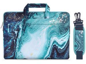 Laptop Shoulder Bag Compatible With Macbook Pro/Air 13 Inch, 13-13.3 Inch Notebook Computer, Creative Wave Marble Carrying Briefcase Handbag Sleeve Case